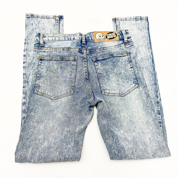Cheap Monday Acid Wash Denim Tight Skin Used Straight Jeans Zip Fly Size 29 / 32 - Picture 5 of 8
